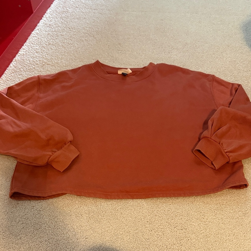 Universal Thread Rust Red Cropped Crewneck Sweatshirt